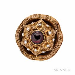 Antique Gold and Garnet Brooch